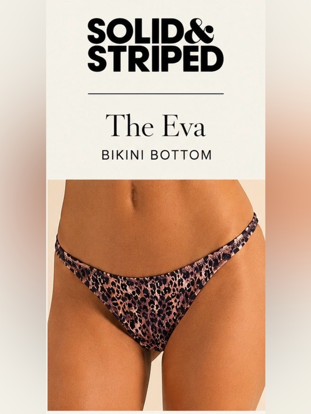 Solid & Striped The Eva Leopard Print Bikini Bottom NWT Size M